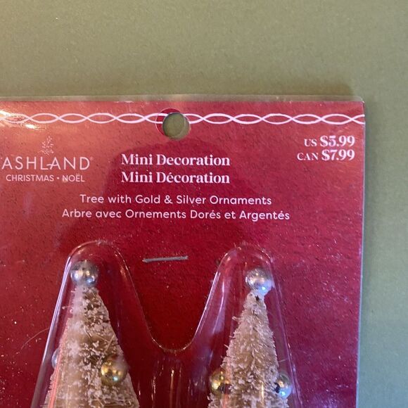 Mini Trees Gold Tiny Treasures With Bulbs Christmas Ashland Sealed New - Picture 3 of 5
